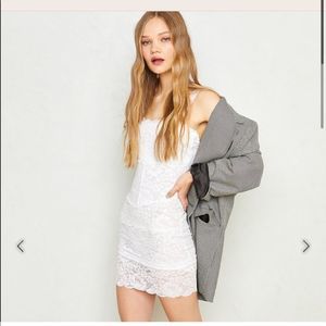 NWT We Are Hah Hot As Hell White Lace Bustier Body Con Convertible Mini Dress